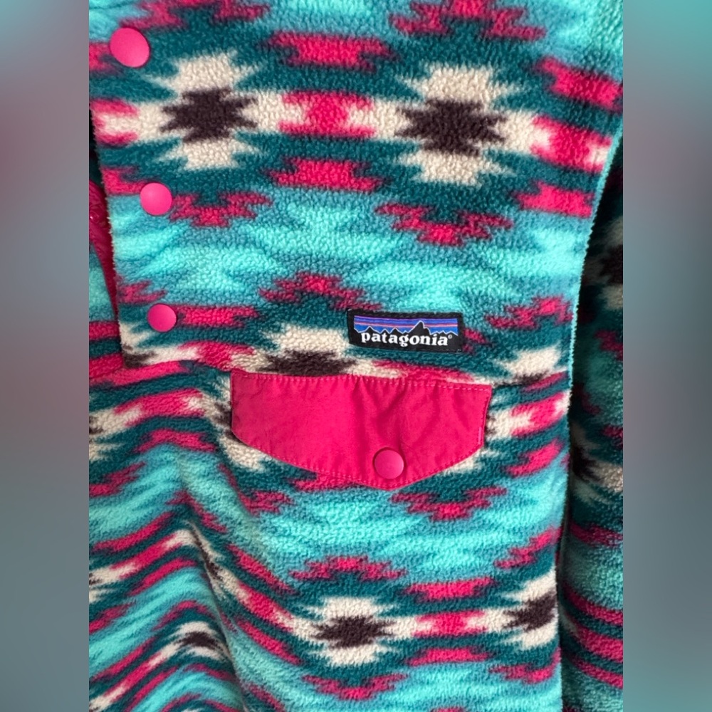 Patagonia Synchilla Snap-T Wild Desert Aztec Print Fleece Pullover – Size M - Picture 6 of 8